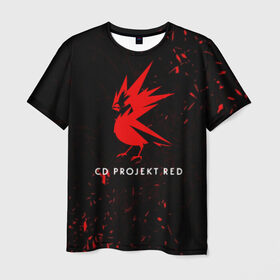 Мужская футболка 3D с принтом CD RPOJECT RED в Курске, 100% полиэфир | прямой крой, круглый вырез горловины, длина до линии бедер | 2019 | cd project red | cyberpunk 2077 | future | hack | night city | samurai | sci fi | андроиды | безумие | будущее | киберпанк 2077 | логотип | роботы | самураи | фантастика | цифры