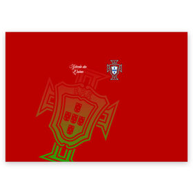 Поздравительная открытка с принтом Сборная Португалии в Курске, 100% бумага | плотность бумаги 280 г/м2, матовая, на обратной стороне линовка и место для марки
 | Тематика изображения на принте: 