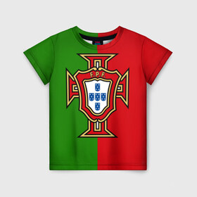 Детская футболка 3D с принтом Сборная Португалии в Курске, 100% гипоаллергенный полиэфир | прямой крой, круглый вырез горловины, длина до линии бедер, чуть спущенное плечо, ткань немного тянется | Тематика изображения на принте: portugal | криштиану роналду | португалия | португальская сборная | сборная португалии | сборная португалии по футболу | форма | футбол | чемпионат
