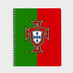 Тетрадь с принтом Сборная Португалии в Курске, 100% бумага | 48 листов, плотность листов — 60 г/м2, плотность картонной обложки — 250 г/м2. Листы скреплены сбоку удобной пружинной спиралью. Уголки страниц и обложки скругленные. Цвет линий — светло-серый
 | portugal | криштиану роналду | португалия | португальская сборная | сборная португалии | сборная португалии по футболу | форма | футбол | чемпионат