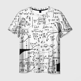 Мужская футболка 3D с принтом Формулы в Курске, 100% полиэфир | прямой крой, круглый вырез горловины, длина до линии бедер | science | геометрия | математика | наука | формулы