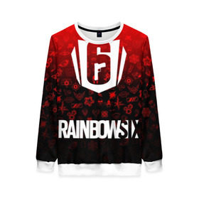 Женский свитшот 3D с принтом RAINBOW SIX | SIEGE в Курске, 100% полиэстер с мягким внутренним слоем | круглый вырез горловины, мягкая резинка на манжетах и поясе, свободная посадка по фигуре | 6 | cybersport | esport | logo | pro league | rainbow | rainbow six siege | six | team | киберспорт | лого | радуга осада