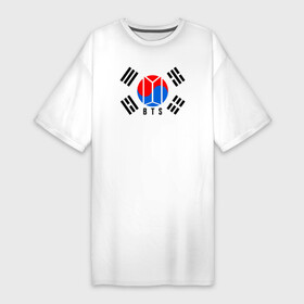 Платье-футболка хлопок с принтом BTS KOREA в Курске,  |  | bangtan boys | bt21 | bts | bts army | bts stickers | j hope | jimin | jin | jungkook | k pop | korea | rap monster | rapmon | suga | v | бтс | корея | стикеры bts