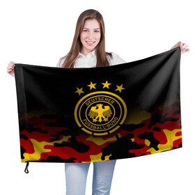 Флаг 3D с принтом Сборная Германии в Курске, 100% полиэстер | плотность ткани — 95 г/м2, размер — 67 х 109 см. Принт наносится с одной стороны | deutsche | deutschland | die mannschaft | germany | германия | немецкая сборная | сборная | сборная гемании по футболу | сборная германии | форма | футбол