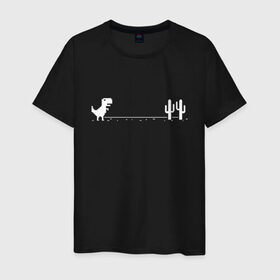 Мужская футболка хлопок с принтом Динохром, динозавр в Курске, 100% хлопок | прямой крой, круглый вырез горловины, длина до линии бедер, слегка спущенное плечо. | chrome | dino | dinochrome | google | гугл | динозавр | динохром
