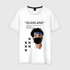 Мужская футболка хлопок с принтом Scarlxrd в Курске, 100% хлопок | прямой крой, круглый вырез горловины, длина до линии бедер, слегка спущенное плечо. | 