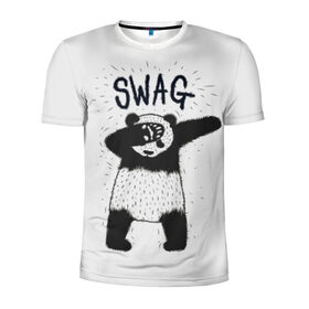 Мужская футболка 3D спортивная с принтом Swag Panda в Курске, 100% полиэстер с улучшенными характеристиками | приталенный силуэт, круглая горловина, широкие плечи, сужается к линии бедра | Тематика изображения на принте: animal | art | authority | bear | dab | drawing | gesture | graphics | indisputable | panda | swag | wild | авторитет | графика | даб | дикий | жест | животное | искусство | медведь | непререкаемый | панда | рисунок | свэг