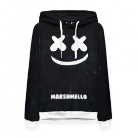 Женская толстовка 3D с принтом Marshmello Cosmos в Курске, 100% полиэстер  | двухслойный капюшон со шнурком для регулировки, мягкие манжеты на рукавах и по низу толстовки, спереди карман-кенгуру с мягким внутренним слоем. | Тематика изображения на принте: dj | marshmello | usa | америка | клубная музыка | мармело | маршмелло | маршмеллоу | музыка | музыкант