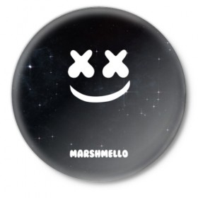 Значок с принтом Marshmello Cosmos в Курске,  металл | круглая форма, металлическая застежка в виде булавки | Тематика изображения на принте: dj | marshmello | usa | америка | клубная музыка | мармело | маршмелло | маршмеллоу | музыка | музыкант