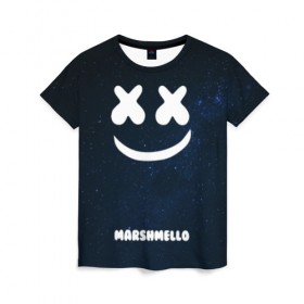 Женская футболка 3D с принтом Marshmello Cosmos в Курске, 100% полиэфир ( синтетическое хлопкоподобное полотно) | прямой крой, круглый вырез горловины, длина до линии бедер | Тематика изображения на принте: dj | marshmello | usa | америка | клубная музыка | космос | мармело | маршмелло | маршмеллоу | музыка | музыкант | небо