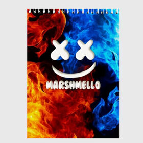 Скетчбук с принтом Marshmello Fire в Курске, 100% бумага
 | 48 листов, плотность листов — 100 г/м2, плотность картонной обложки — 250 г/м2. Листы скреплены сверху удобной пружинной спиралью | dj | fire | marshmello | usa | америка | вода | клубная музыка | мармело | маршмелло | маршмеллоу | музыка | музыкант | огонь