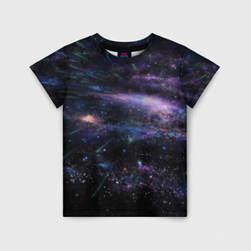 Детская футболка 3D с принтом Cosmos в Курске, 100% гипоаллергенный полиэфир | прямой крой, круглый вырез горловины, длина до линии бедер, чуть спущенное плечо, ткань немного тянется | Тематика изображения на принте: cosmos | galaxy | nebula | space | star | абстракция | вселенная | галактика | звезда | звезды | космический | планеты