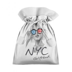 Подарочный 3D мешок с принтом NYC girlfriend в Курске, 100% полиэстер | Размер: 29*39 см | beautiful | blonde | city | flag | girl | girlfriend | new york | reflection | stars | stripes | usa | блондинка | город | девушка | звезды | красивая | нью йорк | отражение | очки | подруга | полосы | сша | флаг