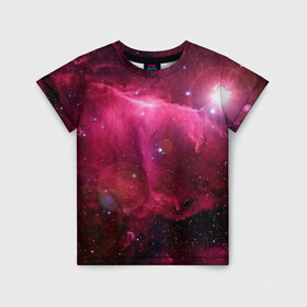 Детская футболка 3D с принтом Cosmos в Курске, 100% гипоаллергенный полиэфир | прямой крой, круглый вырез горловины, длина до линии бедер, чуть спущенное плечо, ткань немного тянется | Тематика изображения на принте: cosmos | galaxy | nebula | space | star | абстракция | вселенная | галактика | звезда | звезды | космический | планеты