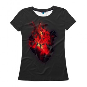 Женская футболка 3D с принтом Space Heart в Курске, 100% полиэфир ( синтетическое хлопкоподобное полотно) | прямой крой, круглый вырез горловины, длина до линии бедер | space
heart
космос
космическое сердце
сердце