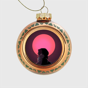 Стеклянный ёлочный шар с принтом Райан Гослинг в Курске, Стекло | Диаметр: 80 мм | Тематика изображения на принте: бегущий по лезвию | райан гослинг