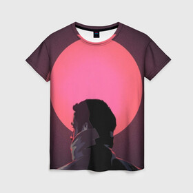 Женская футболка 3D с принтом Райан Гослинг в Курске, 100% полиэфир ( синтетическое хлопкоподобное полотно) | прямой крой, круглый вырез горловины, длина до линии бедер | бегущий по лезвию | райан гослинг