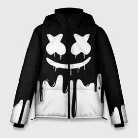 Мужская зимняя куртка 3D с принтом MARSHMELLO в Курске, верх — 100% полиэстер; подкладка — 100% полиэстер; утеплитель — 100% полиэстер | длина ниже бедра, свободный силуэт Оверсайз. Есть воротник-стойка, отстегивающийся капюшон и ветрозащитная планка. 

Боковые карманы с листочкой на кнопках и внутренний карман на молнии. | Тематика изображения на принте: black  white | colors | dj | marshmello | paints | usa | америка | клубная музыка | краски | маршмелло | музыка | музыкант
