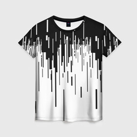 Женская футболка 3D с принтом 8 бит в Курске, 100% полиэфир ( синтетическое хлопкоподобное полотно) | прямой крой, круглый вырез горловины, длина до линии бедер | 8 бит | pixel | pixel art | бит | пиксели | прикольный принт | принт | футболка принт | чб | черно белое