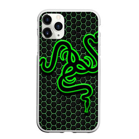 Чехол для iPhone 11 Pro матовый с принтом RAZER в Курске, Силикон |  | Тематика изображения на принте: game | razer | texture | зеленый | игровое лого | игромания | игры | рэйзер | текстуры