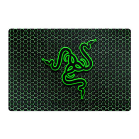 Магнитный плакат 3Х2 с принтом RAZER в Курске, Полимерный материал с магнитным слоем | 6 деталей размером 9*9 см | game | razer | texture | зеленый | игровое лого | игромания | игры | рэйзер | текстуры