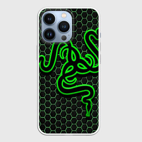 Чехол для iPhone 13 Pro с принтом RAZER в Курске,  |  | game | razer | texture | зеленый | игровое лого | игромания | игры | рэйзер | текстуры