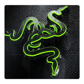 Магнитный плакат 3Х3 с принтом RAZER в Курске, Полимерный материал с магнитным слоем | 9 деталей размером 9*9 см | Тематика изображения на принте: game | razer | texture | зеленый | игровое лого | игромания | игры | рэйзер | текстуры