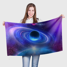 Флаг 3D с принтом Космос в Курске, 100% полиэстер | плотность ткани — 95 г/м2, размер — 67 х 109 см. Принт наносится с одной стороны | galaxy | nasa | nebula | space | star | абстракция | вселенная | галактика | звезда | звезды | космический | наса | планеты