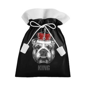Подарочный 3D мешок с принтом Английский бульдог с короной в Курске, 100% полиэстер | Размер: 29*39 см | Тематика изображения на принте: animals | authority | breed | bulldog | cool | crown | dog | english | fighting | head | illustration | inscription | king | muzzle | supreme | swag | авторитет | английский | бойцовый | бульдог | верховный | голова | животные | иллюстрация | король | кор