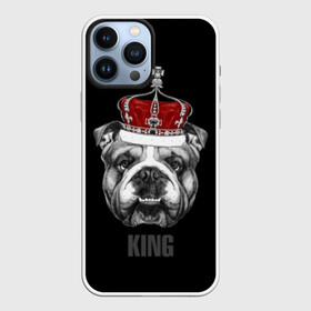 Чехол для iPhone 13 Pro Max с принтом Английский бульдог с короной в Курске,  |  | animals | authority | breed | bulldog | cool | crown | dog | english | fighting | head | illustration | inscription | king | muzzle | supreme | swag | авторитет | английский | бойцовый | бульдог | верховный | голова | животные | иллюстрация | король | кор