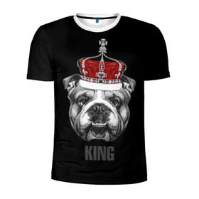 Мужская футболка 3D спортивная с принтом Английский бульдог с короной в Курске, 100% полиэстер с улучшенными характеристиками | приталенный силуэт, круглая горловина, широкие плечи, сужается к линии бедра | animals | authority | breed | bulldog | cool | crown | dog | english | fighting | head | illustration | inscription | king | muzzle | supreme | swag | авторитет | английский | бойцовый | бульдог | верховный | голова | животные | иллюстрация | король | кор