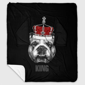 Плед с рукавами с принтом Английский бульдог с короной в Курске, 100% полиэстер | Закругленные углы, все края обработаны. Ткань не мнется и не растягивается. Размер 170*145 | animals | authority | breed | bulldog | cool | crown | dog | english | fighting | head | illustration | inscription | king | muzzle | supreme | swag | авторитет | английский | бойцовый | бульдог | верховный | голова | животные | иллюстрация | король | кор