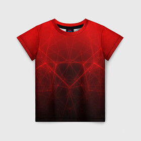 Детская футболка 3D с принтом ГОЛОГРАФИЧЕСКАЯ ЗАЩИТА в Курске, 100% гипоаллергенный полиэфир | прямой крой, круглый вырез горловины, длина до линии бедер, чуть спущенное плечо, ткань немного тянется | Тематика изображения на принте: abstraction | cyber | cyberpunk | future | geometry | hexagon | neon | techno | texture | абстракция | броня | геометрия | кибер | краски | неон | неоновый | сетка | соты | стальная броня | текстура | шестигранники