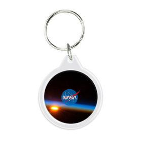 Брелок круглый с принтом NASA SPACE в Курске, пластик и полированная сталь | круглая форма, металлическое крепление в виде кольца | galaxy | nasa | nebula | space | star | абстракция | вселенная | галактика | звезда | звезды | космический | наса | планеты