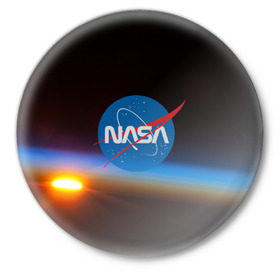 Значок с принтом NASA SPACE в Курске,  металл | круглая форма, металлическая застежка в виде булавки | Тематика изображения на принте: galaxy | nasa | nebula | space | star | абстракция | вселенная | галактика | звезда | звезды | космический | наса | планеты