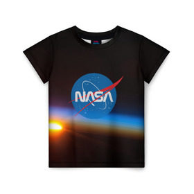 Детская футболка 3D с принтом NASA SPACE в Курске, 100% гипоаллергенный полиэфир | прямой крой, круглый вырез горловины, длина до линии бедер, чуть спущенное плечо, ткань немного тянется | galaxy | nasa | nebula | space | star | абстракция | вселенная | галактика | звезда | звезды | космический | наса | планеты