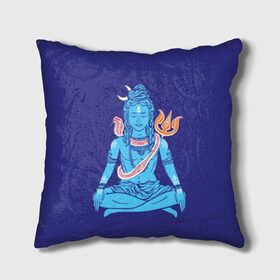 Подушка 3D с принтом Шива в Курске, наволочка – 100% полиэстер, наполнитель – холлофайбер (легкий наполнитель, не вызывает аллергию). | состоит из подушки и наволочки. Наволочка на молнии, легко снимается для стирки | blue | cobra | destroyer | destruction | gods | great | hinduism | india | meditation | om | peace | power | religion | shiva | trident | yoga | боги | великий | власть | знание | индия | индуизм | йога | кайлас | кобра | медитация | ом | разрушение | раз