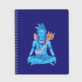Тетрадь с принтом Шива в Курске, 100% бумага | 48 листов, плотность листов — 60 г/м2, плотность картонной обложки — 250 г/м2. Листы скреплены сбоку удобной пружинной спиралью. Уголки страниц и обложки скругленные. Цвет линий — светло-серый
 | blue | cobra | destroyer | destruction | gods | great | hinduism | india | meditation | om | peace | power | religion | shiva | trident | yoga | боги | великий | власть | знание | индия | индуизм | йога | кайлас | кобра | медитация | ом | разрушение | раз