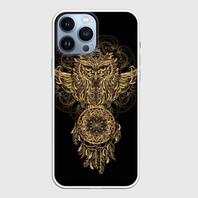 Чехол для iPhone 13 Pro Max с принтом Сова с ловцом в Курске,  |  | animal | catcher | dreams | ethnic | freedom | golden | indians | knowledge | owl | pattern | power | r | ritual | shaman | shamanism | totem | wind | wisdom | ветер | животное | знание | золотой | индейцы | ловец | мудрость | обряд | ритуал | свобода | с