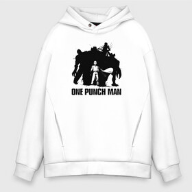 Мужское худи Oversize хлопок с принтом One-Punch Man в Курске, френч-терри — 70% хлопок, 30% полиэстер. Мягкий теплый начес внутри —100% хлопок | боковые карманы, эластичные манжеты и нижняя кромка, капюшон на магнитной кнопке | Тематика изображения на принте: one | one punch man | бесправный ездок | бласт | бэнг | ванпанчмен | генос | демон киборг | лысый плащ | ниндзя | сайтама | сверхзвуковой соник | серебряный клык | тацумаки | человек один удар