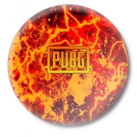 Значок с принтом PUBG в Курске,  металл | круглая форма, металлическая застежка в виде булавки | 