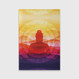 Обложка для паспорта матовая кожа с принтом Будда в Курске, натуральная матовая кожа | размер 19,3 х 13,7 см; прозрачные пластиковые крепления | buddha | calm | color | enlightenment | india | meditatio | mountains | nature | purple | red | religion | symbol | yellow | yoga | будда | горы | духовность | желтый | индия | йога | красный | медитация | природа | просветление | расслабление | религия |