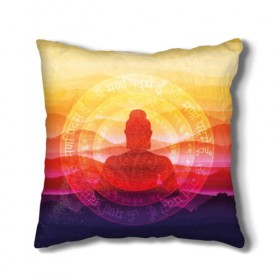 Подушка 3D с принтом Будда в Курске, наволочка – 100% полиэстер, наполнитель – холлофайбер (легкий наполнитель, не вызывает аллергию). | состоит из подушки и наволочки. Наволочка на молнии, легко снимается для стирки | buddha | calm | color | enlightenment | india | meditatio | mountains | nature | purple | red | religion | symbol | yellow | yoga | будда | горы | духовность | желтый | индия | йога | красный | медитация | природа | просветление | расслабление | религия |