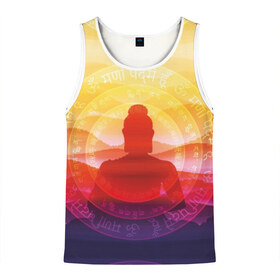 Мужская майка 3D с принтом Будда в Курске, 100% полиэстер | круглая горловина, приталенный силуэт, длина до линии бедра. Пройма и горловина окантованы тонкой бейкой | buddha | calm | color | enlightenment | india | meditatio | mountains | nature | purple | red | religion | symbol | yellow | yoga | будда | горы | духовность | желтый | индия | йога | красный | медитация | природа | просветление | расслабление | религия |