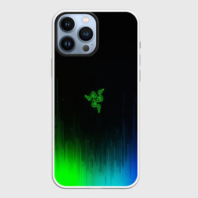 Чехол для iPhone 13 Pro Max с принтом RAZER NEON в Курске,  |  | game | razer | texture | зеленый | игровое лого | игромания | игры | рэйзер | текстуры