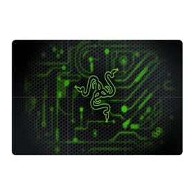 Магнитный плакат 3Х2 с принтом RAZER CARBON в Курске, Полимерный материал с магнитным слоем | 6 деталей размером 9*9 см | game | razer | texture | зеленый | игровое лого | игромания | игры | рэйзер | текстуры