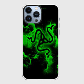 Чехол для iPhone 13 Pro Max с принтом RAZER в Курске,  |  | game | razer | texture | зеленый | игровое лого | игромания | игры | рэйзер | текстуры