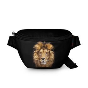Поясная сумка 3D с принтом Лев в Курске, 100% полиэстер | плотная ткань, ремень с регулируемой длиной, внутри несколько карманов для мелочей, основное отделение и карман с обратной стороны сумки застегиваются на молнию | african | animals | authority | big | cat | cool | head | illustration | indisputable | lion | mane | muzzle | supreme | swag | авторитет | африканский | большая | верховный | голова | грива | животные | иллюстрация | кошка | крутой | лев | непрер