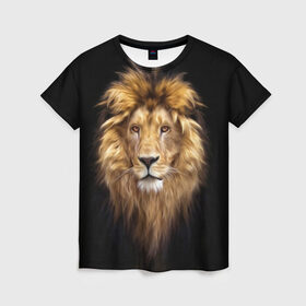 Женская футболка 3D с принтом Лев в Курске, 100% полиэфир ( синтетическое хлопкоподобное полотно) | прямой крой, круглый вырез горловины, длина до линии бедер | african | animals | authority | big | cat | cool | head | illustration | indisputable | lion | mane | muzzle | supreme | swag | авторитет | африканский | большая | верховный | голова | грива | животные | иллюстрация | кошка | крутой | лев | непрер