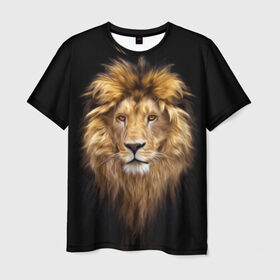 Мужская футболка 3D с принтом Лев в Курске, 100% полиэфир | прямой крой, круглый вырез горловины, длина до линии бедер | african | animals | authority | big | cat | cool | head | illustration | indisputable | lion | mane | muzzle | supreme | swag | авторитет | африканский | большая | верховный | голова | грива | животные | иллюстрация | кошка | крутой | лев | непрер